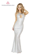 1PC Sequin Gown with Cutout Front and Open Back with O-Ring Detail - Roma Costume, Clothing - YourLamode - 2