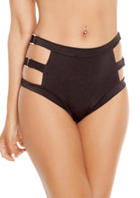 Black triple strap high waisted shorts - Festival Wear, Roma Costume, YourLamode