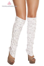 Leatherette Leg Warmer with Rhinestone Detail - Roma Costume, Rave Costume - YourLamode - 1