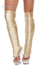 Leatherette Leg Warmer with Rhinestone Detail - Roma Costume, Rave Costume - YourLamode - 3