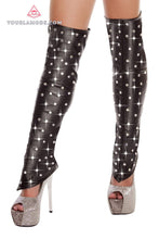 Leatherette Leg Warmer with Rhinestone Detail - Roma Costume, Rave Costume - YourLamode - 4