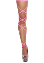 Pair of 100" Solid Leg Straps with Attached Thigh Garters - Rave Costume, Roma Costume, YourLamode