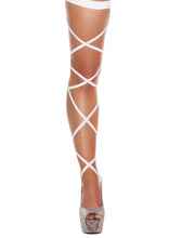 Pair of 100" Solid Leg Straps with Attached Thigh Garters - Rave Costume, Roma Costume, YourLamode