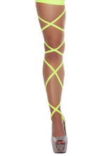 Pair of 100" Solid Leg Straps with Attached Thigh Garters - Rave Costume, Roma Costume, YourLamode