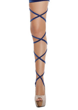 Pair of 100" Velvet Leg Strap with Attached Garter - Rave Costume, Roma Costume, YourLamode