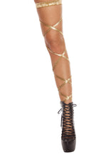 Pair of 100" Velvet Leg Strap with Attached Garter - Rave Costume, Roma Costume, YourLamode