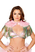 Fringed Shrug with Faux Fur Detail - Roma Costume, Fringed Shrug - YourLamode - 2