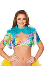 Fringed Shrug with Faux Fur Detail - Roma Costume, Fringed Shrug - YourLamode - 4
