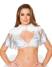 Fringed Shrug with Faux Fur Detail - Roma Costume, Fringed Shrug - YourLamode - 5