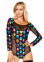 Two Tone Fishnet Bodysuit - Alien Bodysuit, Roma Costume, YourLamode