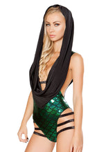 Mermaid Hooded Bodysuit with Strapped Bottom - Mermaid Bodysuit, Roma Costume, YourLamode