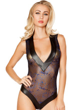Sequin Mesh V-Neck Bodysuit - Mesh V-Neck Bodysuit, Roma Costume, YourLamode