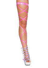 Pair 100" Shimmer Leg Strap with Attached Garter - Leg Strap with Attached Garter, Roma Costume, YourLamode