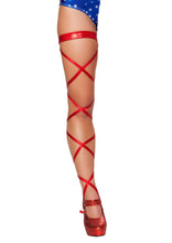 Pair 100" Shimmer Leg Strap with Attached Garter - Leg Strap with Attached Garter, Roma Costume, YourLamode