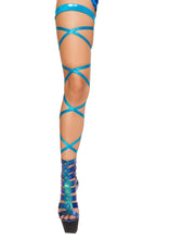 Pair 100" Shimmer Leg Strap with Attached Garter - Leg Strap with Attached Garter, Roma Costume, YourLamode