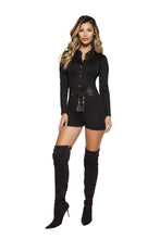 Romper with Collared Gold Button-up Front Closure - Rave Party, Roma Costume, YourLamode