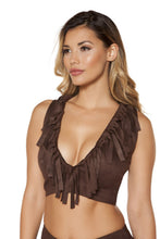Suede Top with Fringe - Rave Party, Roma Costume, YourLamode