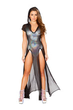Double High Slit Hooded Dress - Roma Costume, YourLamode