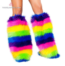 Rainbow Fur Leg Warmers - Roma Costume, Accessories - YourLamode - 2