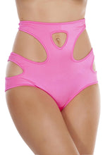 Hot Pink High-Waisted shorts with Cut out Details - Festival Wear, Roma Costume, YourLamode