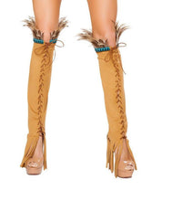 Lace up Suede Leg Warmer - Roma Costume, Costumes - YourLamode - 2