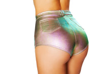 High-Waisted Hologram shorts with Button Front Detail - Roma Costume, Hologram shorts - YourLamode - 5