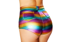 High-Waisted Hologram shorts with Button Front Detail - Roma Costume, Hologram shorts - YourLamode - 6