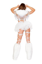 Fringed Shrug with Faux Fur Detail - Roma Costume, Fringed Shrug - YourLamode - 8
