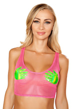 Sheer Tank Top with Pasties Vinyl Hands - Roma Costume, Tank Top with Pasties - YourLamode - 1
