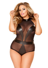 Faux Leather Halter Top Romper - Lingerie, Roma Costume, YourLamode
