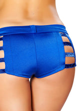 shorts with Shiny Straps and Button Front Detail - Rave Booty shorts, Roma Costume, YourLamode