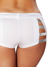 shorts with Shiny Straps and Button Front Detail - Rave Booty shorts, Roma Costume, YourLamode